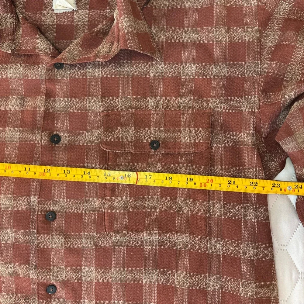 The North Face Plaid Flannel Valley Twill shirt Burnt Orange Textured‎ XL
